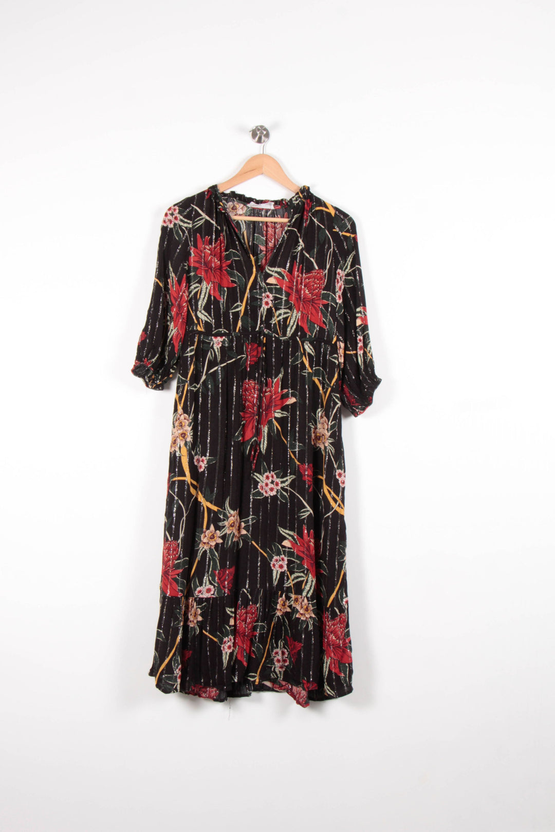 Robe Midi Noire et Rouge - Taille XS/34 de la marque ba&sh | PARAD82780 - Vendu par Paradigme - Image 2