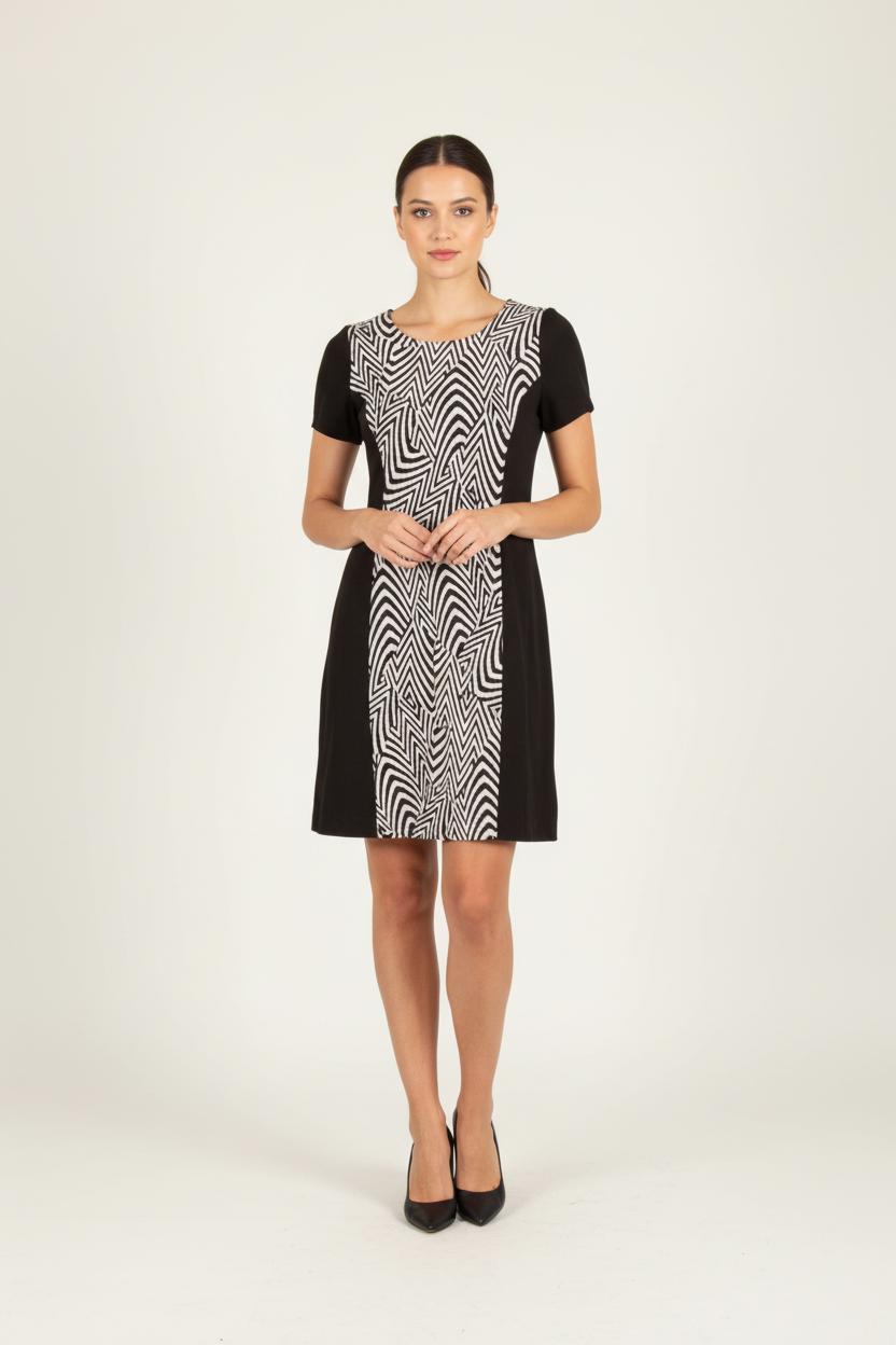 Robe Noire et Blanche - Taille M/38 de la marque La Fée Maraboutée | PARAD82795 - Vendu par Paradigme - Image 1