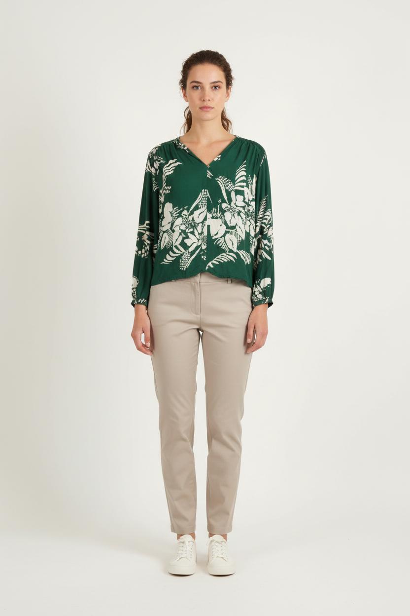 Blouse Verte et Blanche - Taille M/38 de la marque IKKS | PARAD82796 - Vendu par Paradigme - Image 1