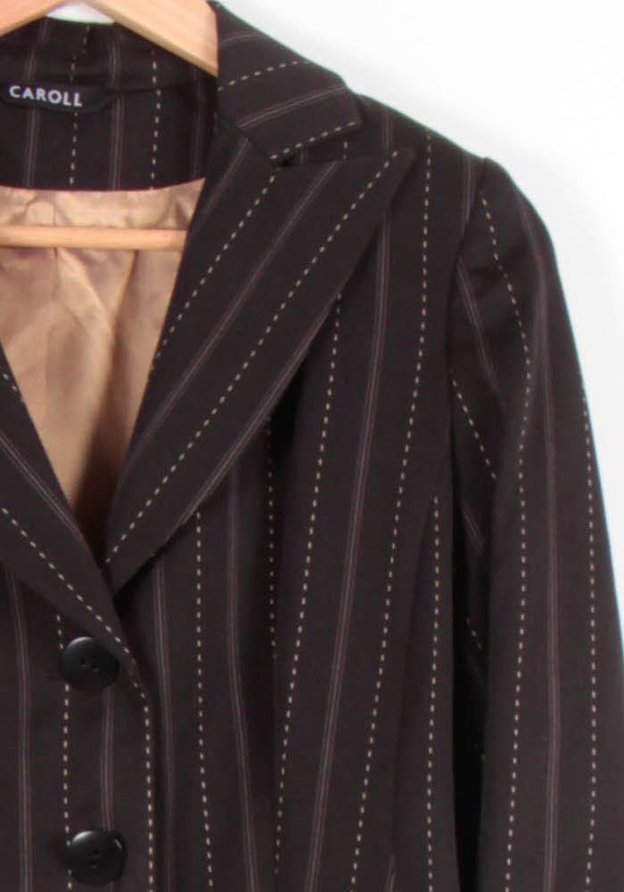 Blazer Noir à Rayures - Taille S/36 de la marque Caroll | PARAD82798 - Vendu par Paradigme - Image 3