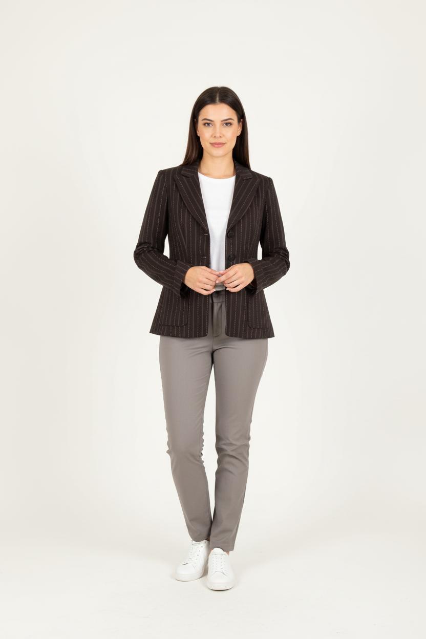 Blazer Noir à Rayures - Taille S/36 de la marque Caroll | PARAD82798 - Vendu par Paradigme - Image 1