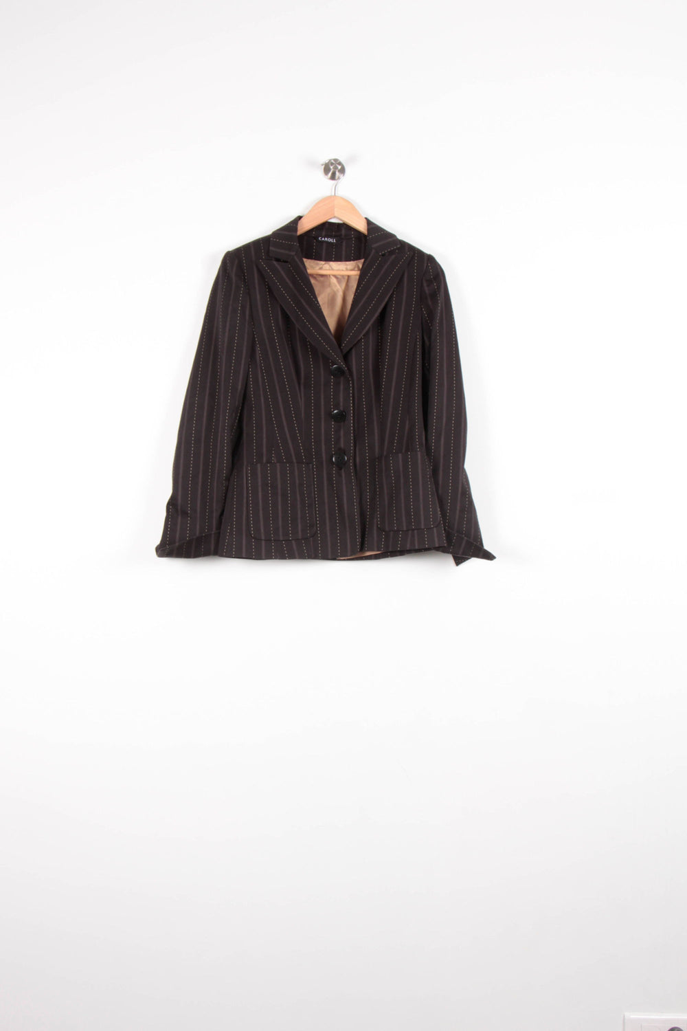 Blazer Noir à Rayures - Taille S/36 de la marque Caroll | PARAD82798 - Vendu par Paradigme - Image 2