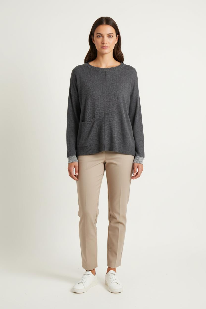 Pull Gris - Taille L/40 de la marque La Fée Maraboutée | PARAD82802 - Vendu par Paradigme - Image 1