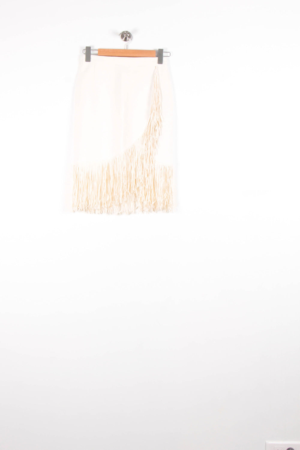 Jupe à Franges Blanche - Taille S/36 de la marque Maje | PARAD82810 - Vendu par Paradigme - Image 2
