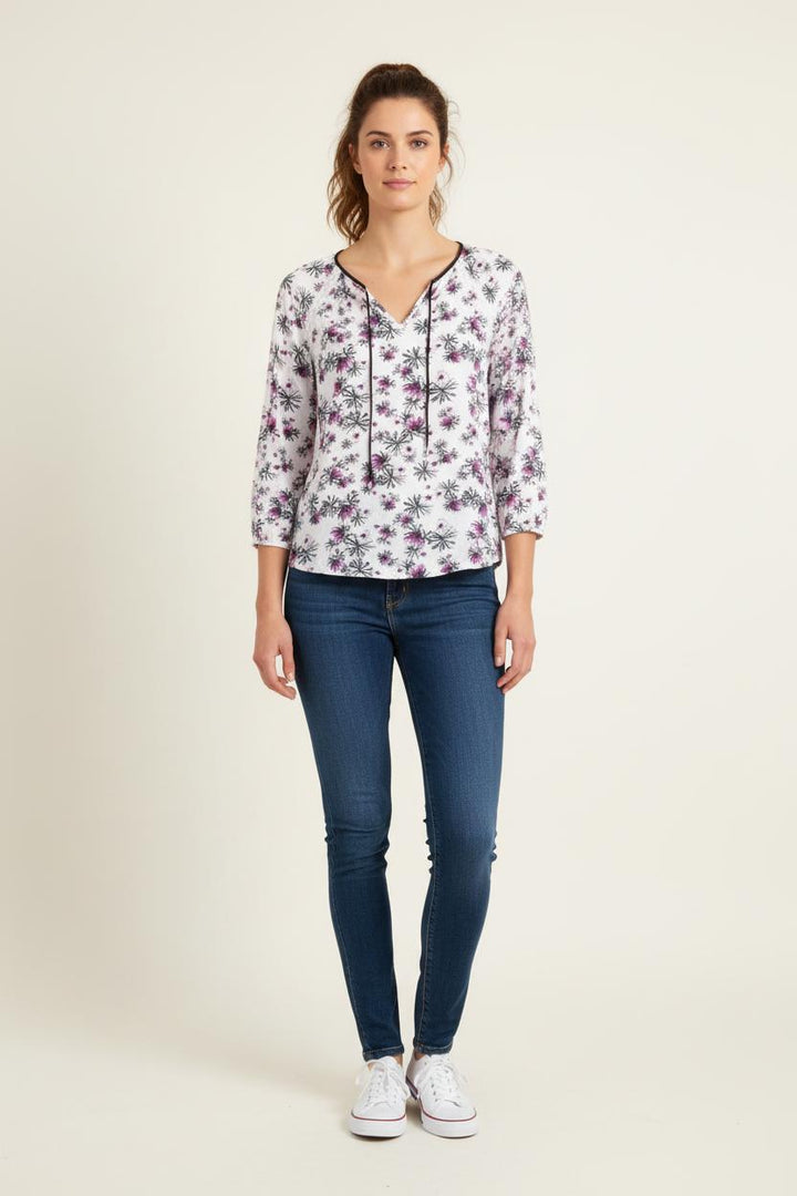 Blouse Blanche et Rose - Taille S/36 de la marque Maje | PARAD82813 - Vendu par Paradigme - Image 1