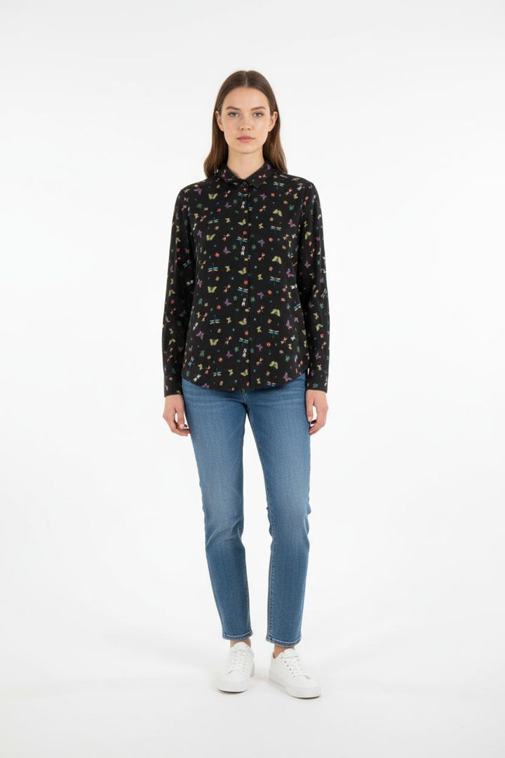 Chemise Noire et Multicolore - Taille XS/34 de la marque The Kooples | PARAD82814 - Vendu par Paradigme - Image 1