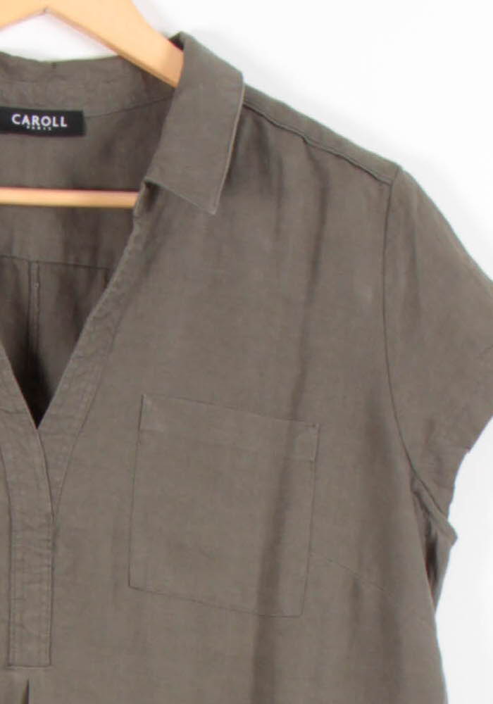 Robe Chemise Verte - Taille L/40 de la marque Caroll | PARAD82820 - Vendu par Paradigme - Image 3