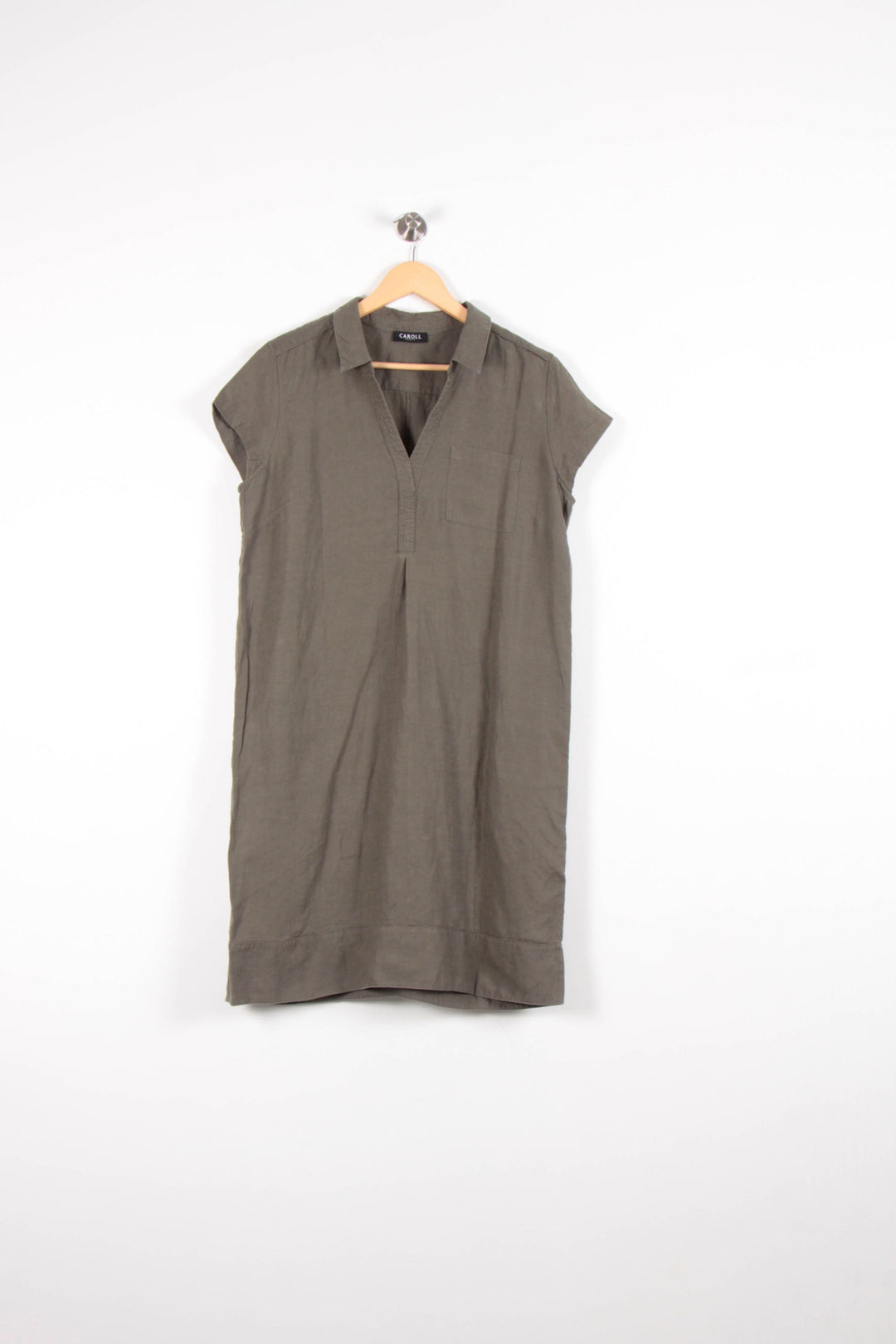 Robe Chemise Verte - Taille L/40 de la marque Caroll | PARAD82820 - Vendu par Paradigme - Image 2