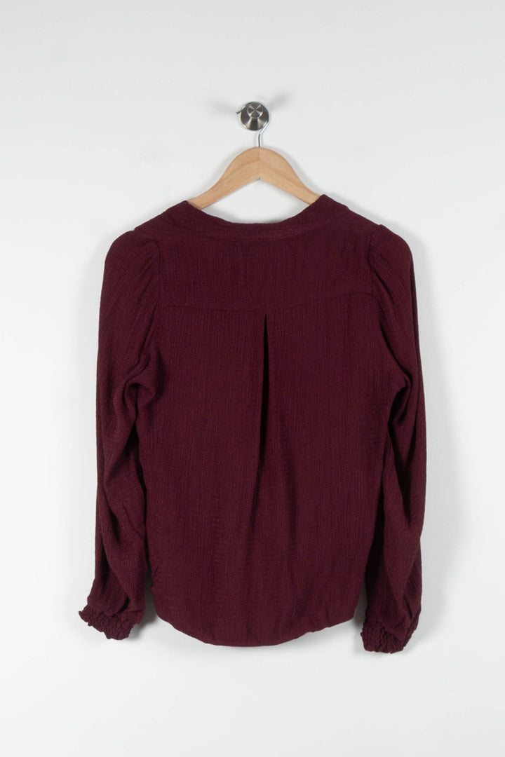 Blouse Bordeaux - Taille S/36 de la marque Sézane | PARAD82840 - Vendu par Paradigme - Image 4