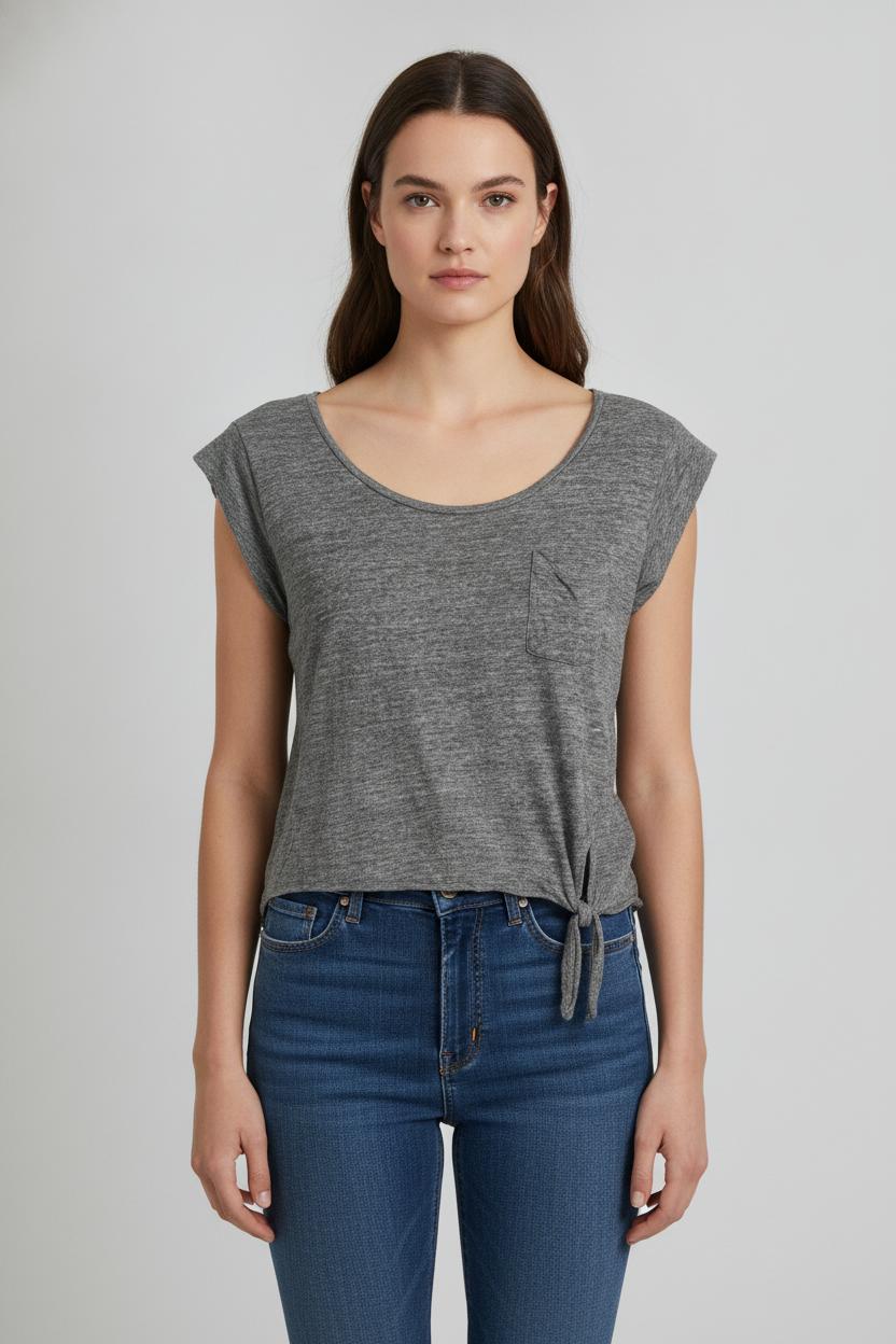 T-shirt Gris - Taille S/36 de la marque Claudie Pierlot | PARAD82850 - Vendu par Paradigme - Image 1