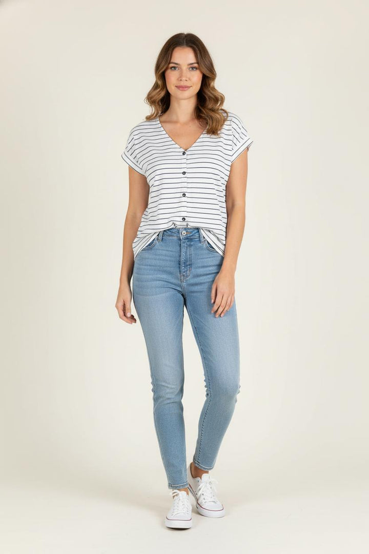 Blouse Blanche et Noire - Taille M/38 de la marque Des petits hauts | PARAD82852 - Vendu par Paradigme - Image 1