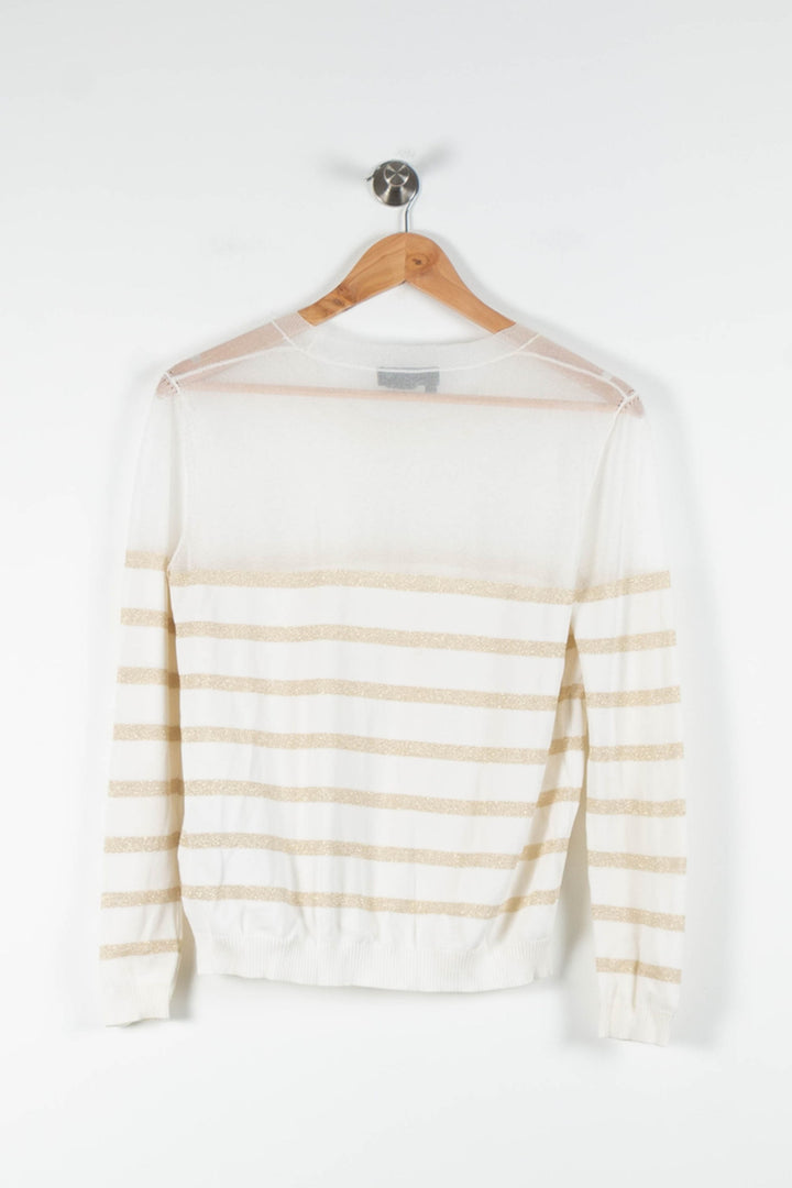 Pull Blanc et Or - Taille M/38 de la marque The Kooples | PARAD82853 - Vendu par Paradigme - Image 4