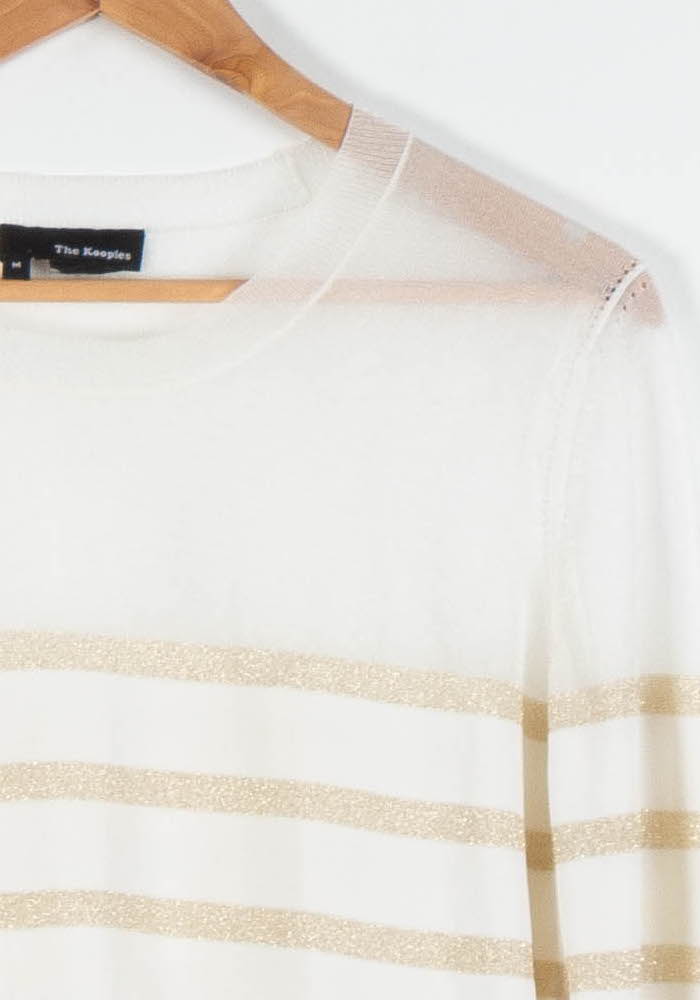 Pull Blanc et Or - Taille M/38 de la marque The Kooples | PARAD82853 - Vendu par Paradigme - Image 3