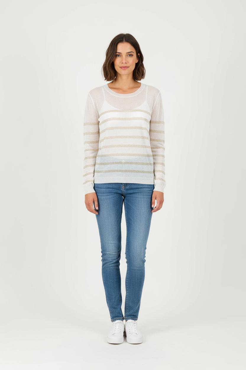 Pull Blanc et Or - Taille M/38 de la marque The Kooples | PARAD82853 - Vendu par Paradigme - Image 1