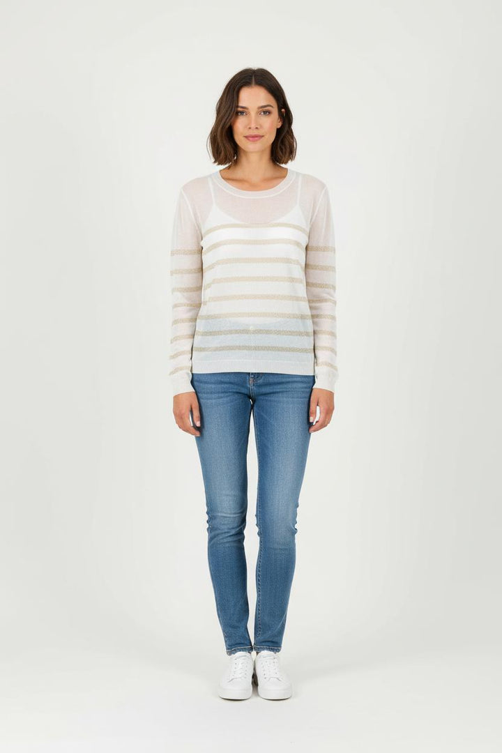 Pull Blanc et Or - Taille M/38 de la marque The Kooples | PARAD82853 - Vendu par Paradigme - Image 1