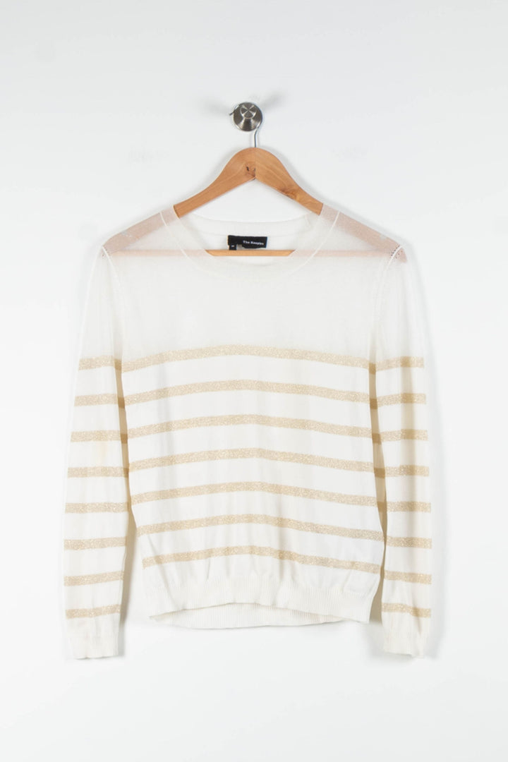 Pull Blanc et Or - Taille M/38 de la marque The Kooples | PARAD82853 - Vendu par Paradigme - Image 2