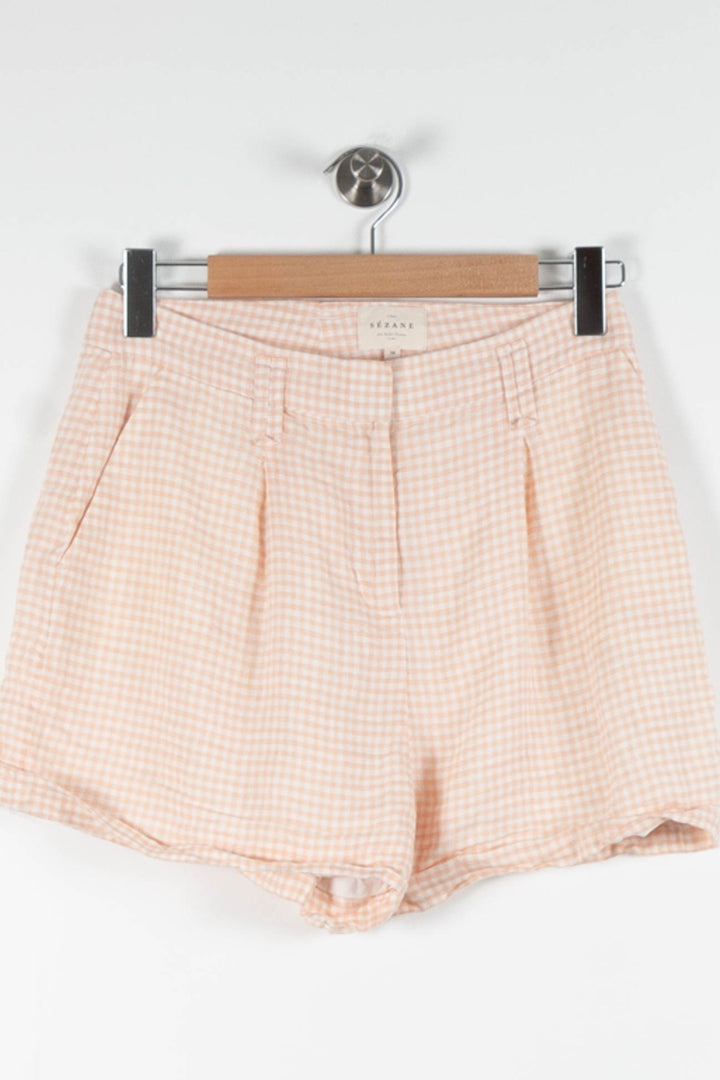 Short à Carreaux Rose et Blanc - Taille M/38 de la marque Sézane | PARAD82862 - Vendu par Paradigme - Image 2