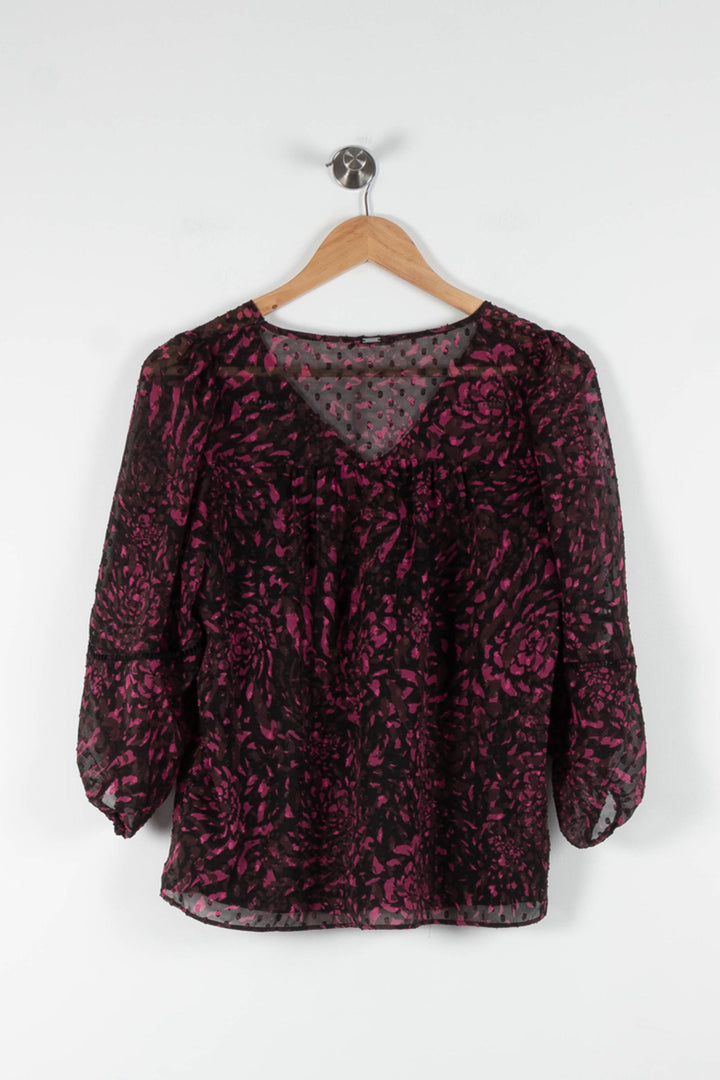 Blouse Violette et Noire - Taille XS/34 de la marque IKKS | PARAD82886 - Vendu par Paradigme - Image 4