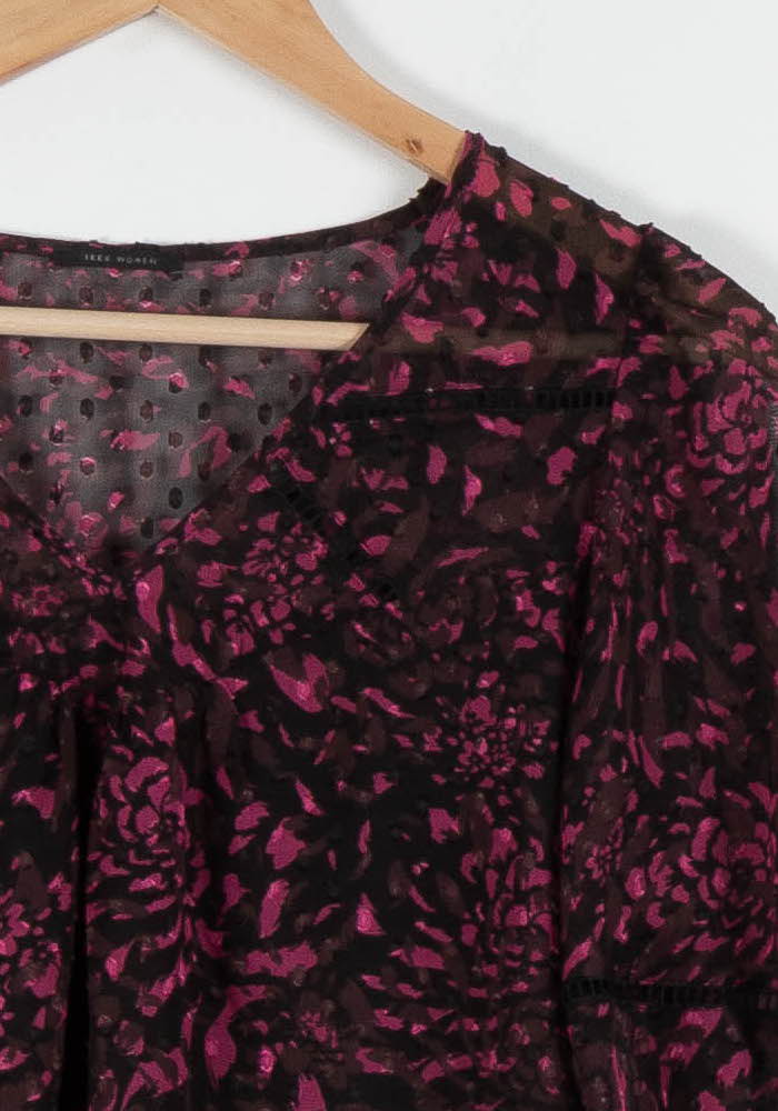 Blouse Violette et Noire - Taille XS/34 de la marque IKKS | PARAD82886 - Vendu par Paradigme - Image 3