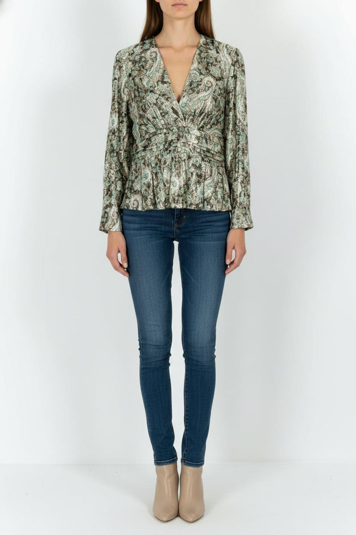 Blouse Or et Vert - Taille L/40 de la marque Sandro | PARAD82904 - Vendu par Paradigme - Image 1