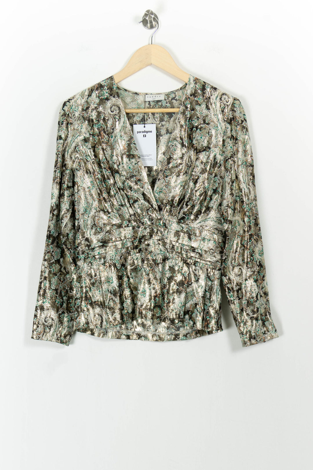 Blouse Or et Vert - Taille L/40 de la marque Sandro | PARAD82904 - Vendu par Paradigme - Image 2