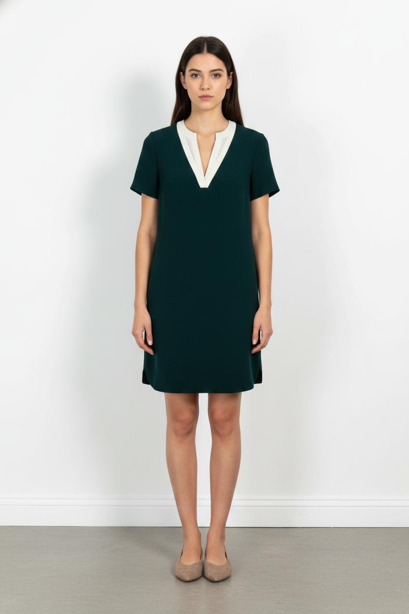 Robe Courte Verte et Blanche - Taille M/38 de la marque Sandro | PARAD82907 - Vendu par Paradigme - Image 1