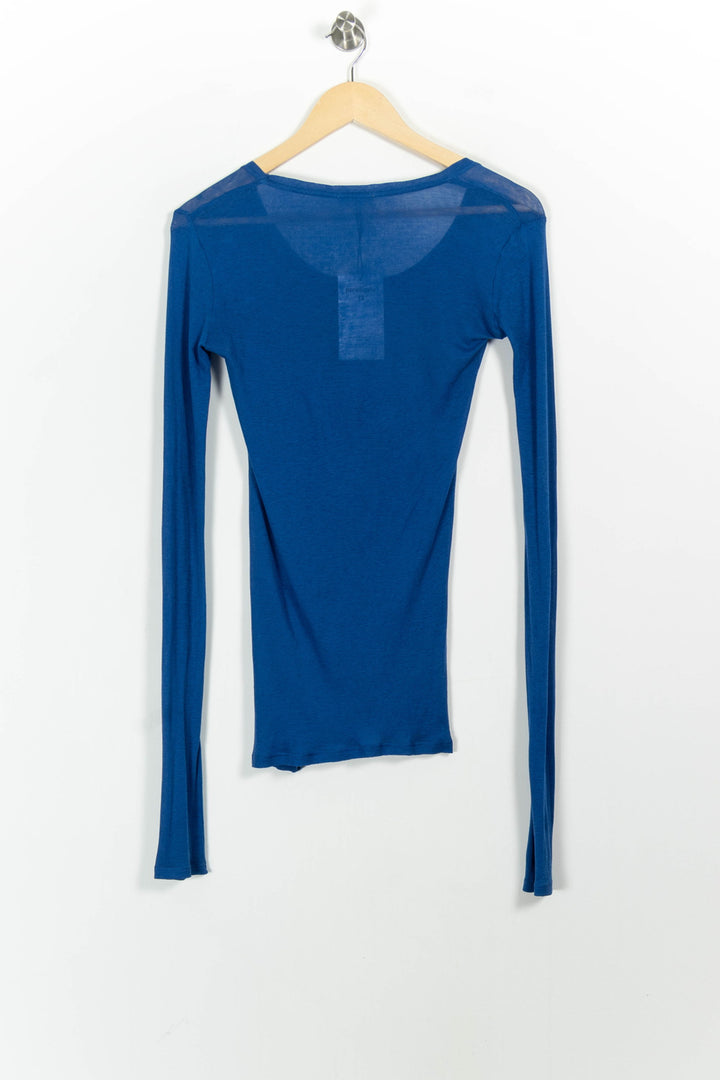 T-shirt Manches Longues Bleu - Taille L/40 de la marque American Vintage | PARAD82915 - Vendu par Paradigme - Image 4