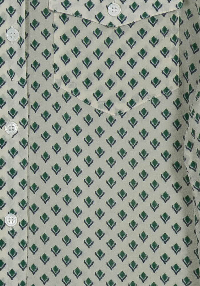 Chemise Blanche et Verte - Taille S/36 de la marque Gerard Darel | PARAD82933 - Vendu par Paradigme - Image 3