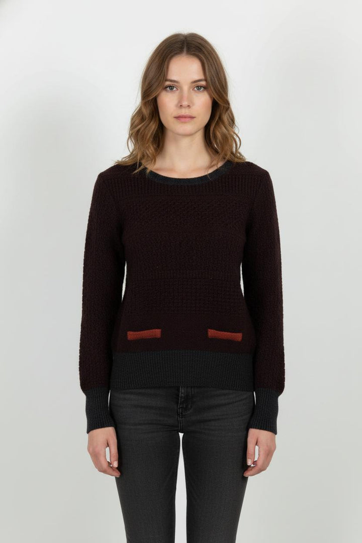Pull Marron et Bleu - Taille M/38 de la marque Sessùn | PARAD82939 - Vendu par Paradigme - Image 1