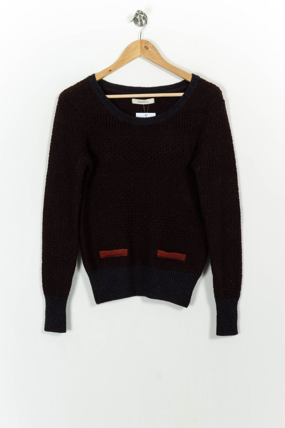 Pull Marron et Bleu - Taille M/38 de la marque Sessùn | PARAD82939 - Vendu par Paradigme - Image 2