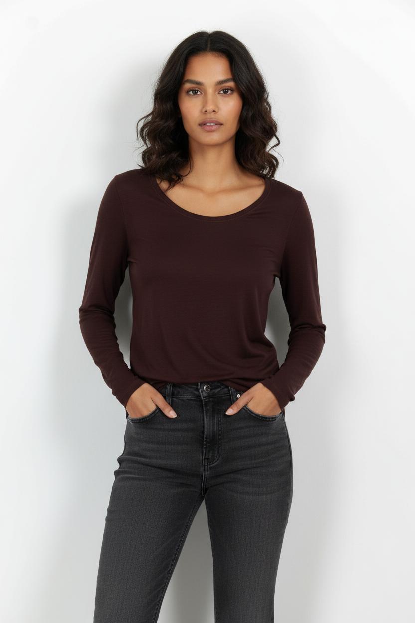 T-shirt Manches Longues Bordeaux - Taille S/36 de la marque Pablo | PARAD82957 - Vendu par Paradigme - Image 1