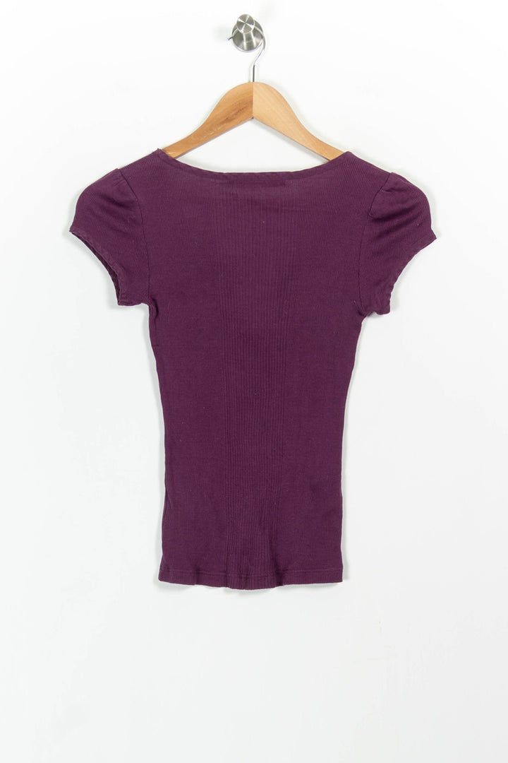 T-shirt Violet - Taille XS/34 de la marque Comptoir des Cotonniers | PARAD82967 - Vendu par Paradigme - Image 4