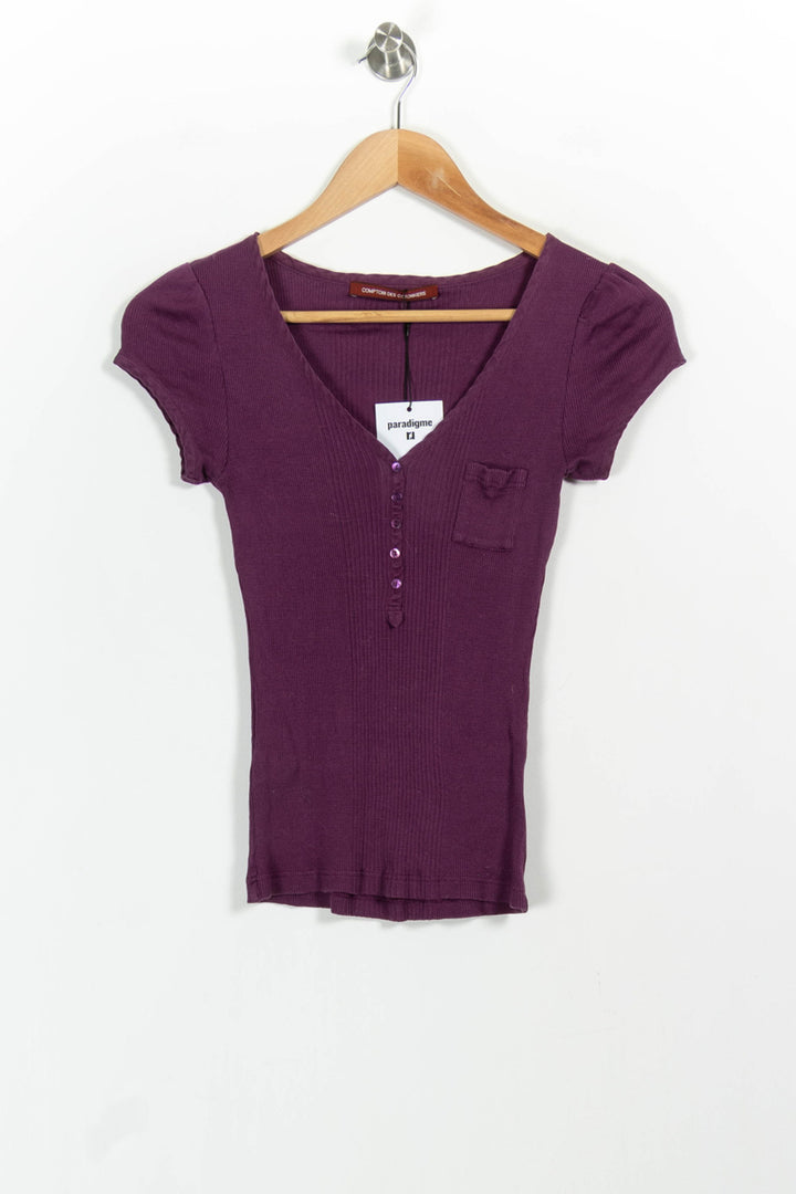T-shirt Violet - Taille XS/34 de la marque Comptoir des Cotonniers | PARAD82967 - Vendu par Paradigme - Image 2