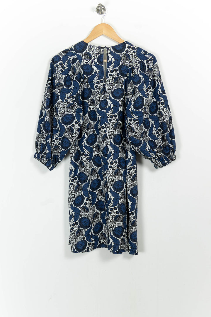 Robe Florale Bleue et Blanche - Taille S/36 de la marque Maison 123 | PARAD82975 - Vendu par Paradigme - Image 4