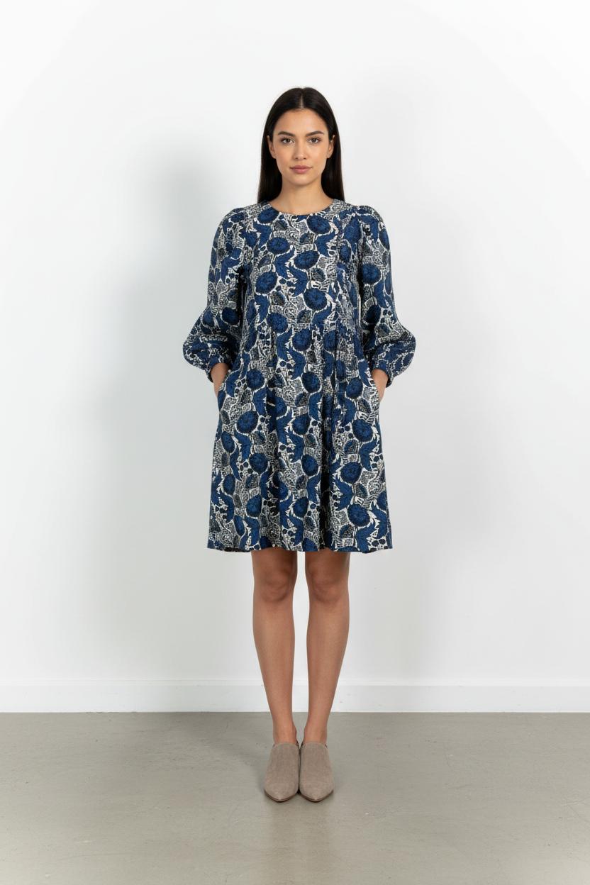 Robe Florale Bleue et Blanche - Taille S/36 de la marque Maison 123 | PARAD82975 - Vendu par Paradigme - Image 1