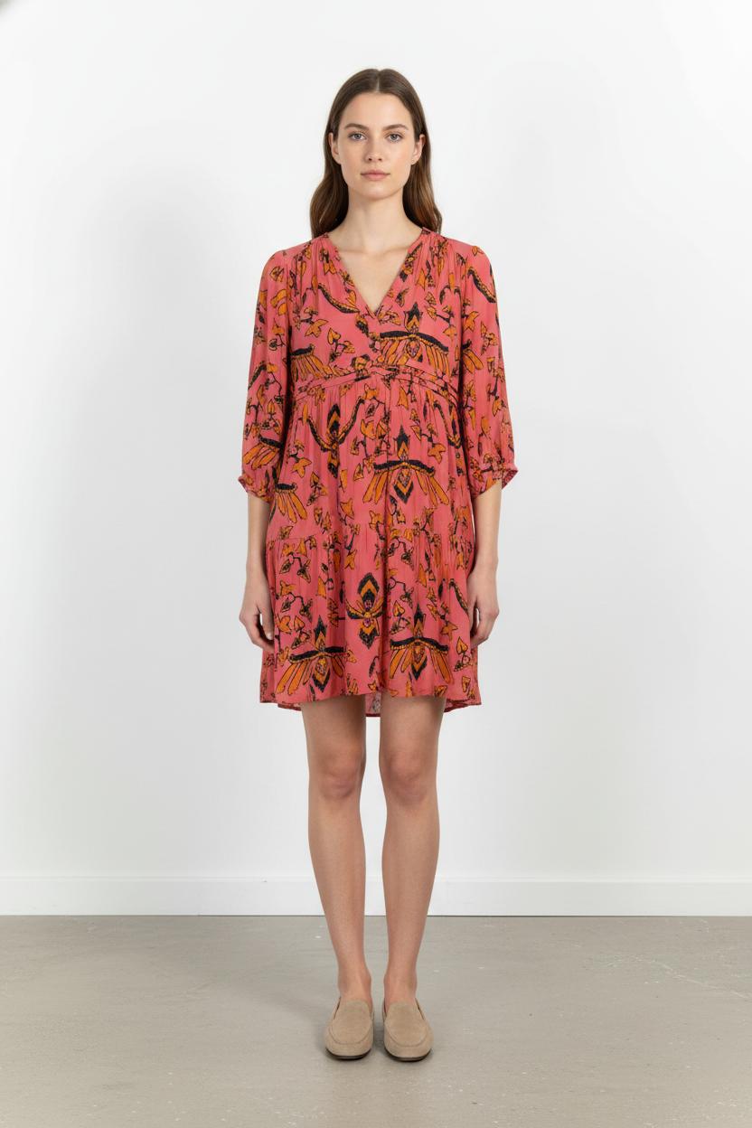 Robe Fluide Rose et Orange - Taille XS/34 de la marque ba&sh | PARAD82977 - Vendu par Paradigme - Image 1