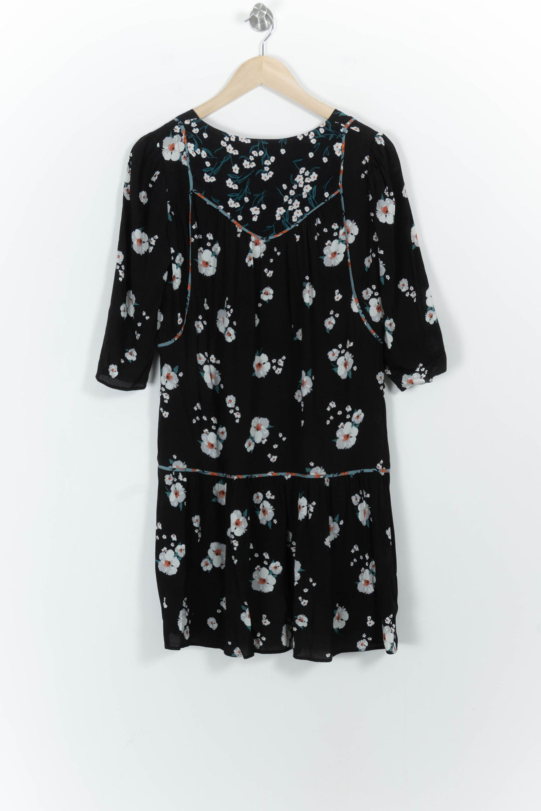Robe Fleurie Noire et Blanche - Taille XS/34 de la marque ba&sh | PARAD82978 - Vendu par Paradigme - Image 4