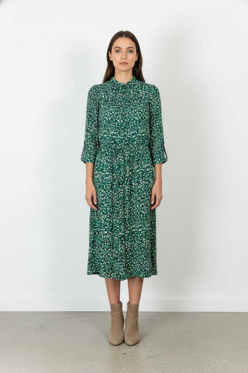 Robe Midi Verte et Blanche - Taille M/38 de la marque ba&sh | PARAD82990 - Vendu par Paradigme - Image 1