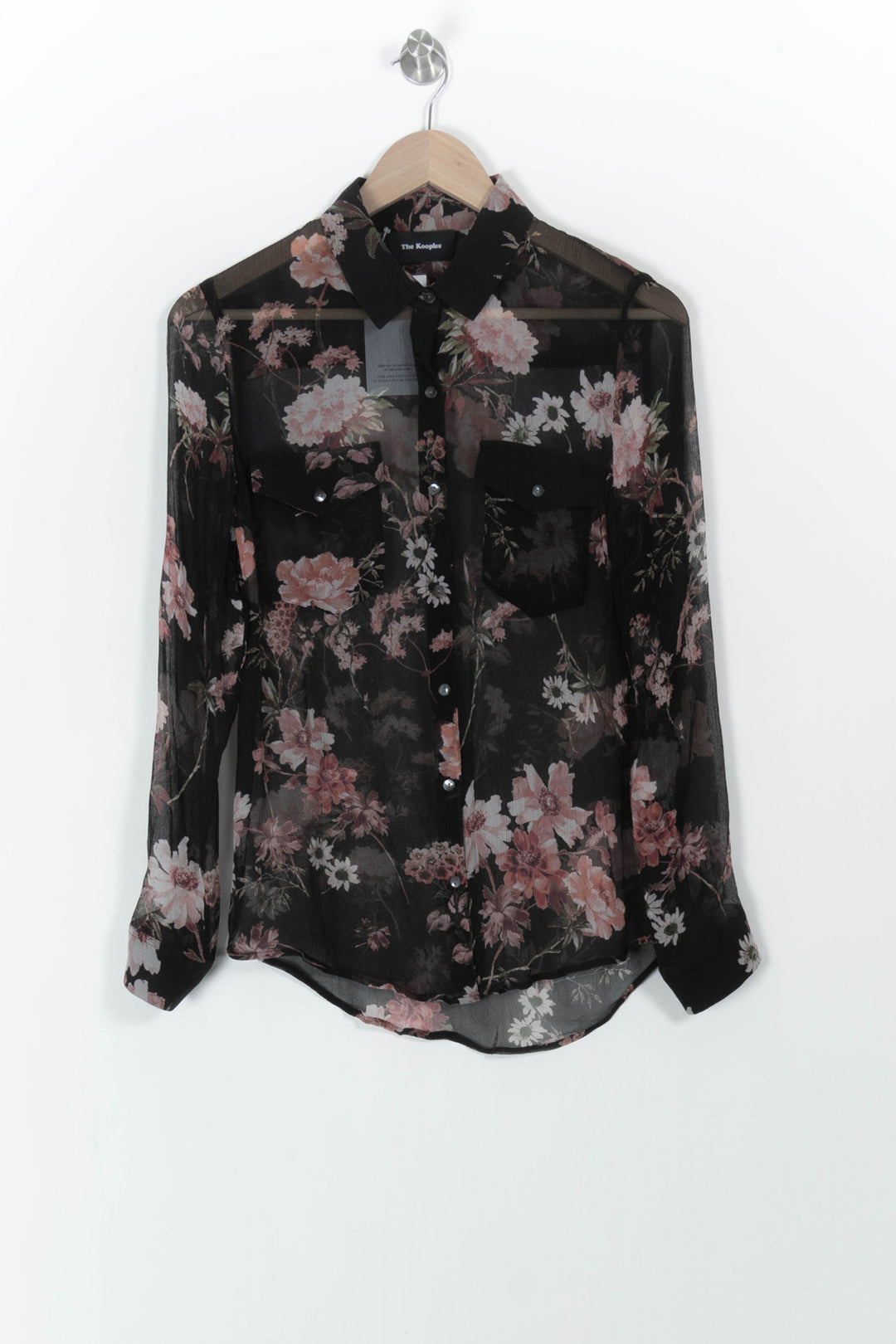 Chemise Noire et Rose - Taille S/36 de la marque The Kooples | PARAD82993 - Vendu par Paradigme - Image 2