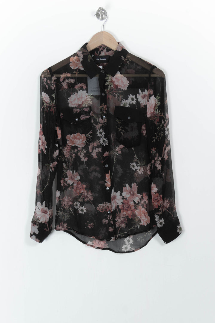 Chemise Noire et Rose - Taille S/36 de la marque The Kooples | PARAD82993 - Vendu par Paradigme - Image 2