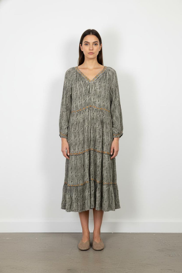 Robe Longue Noire et Beige - Taille S/36 de la marque Stella Forest | PARAD83006 - Vendu par Paradigme - Image 1
