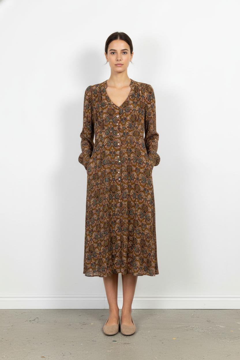 Robe Longue Marron - Taille M/38 de la marque Maison 123 | PARAD83010 - Vendu par Paradigme - Image 1