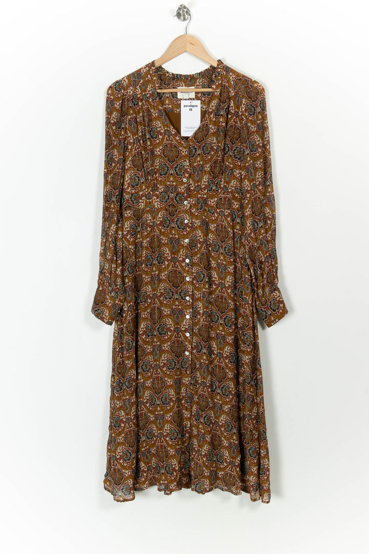 Robe Longue Marron - Taille M/38 de la marque Maison 123 | PARAD83010 - Vendu par Paradigme - Image 2