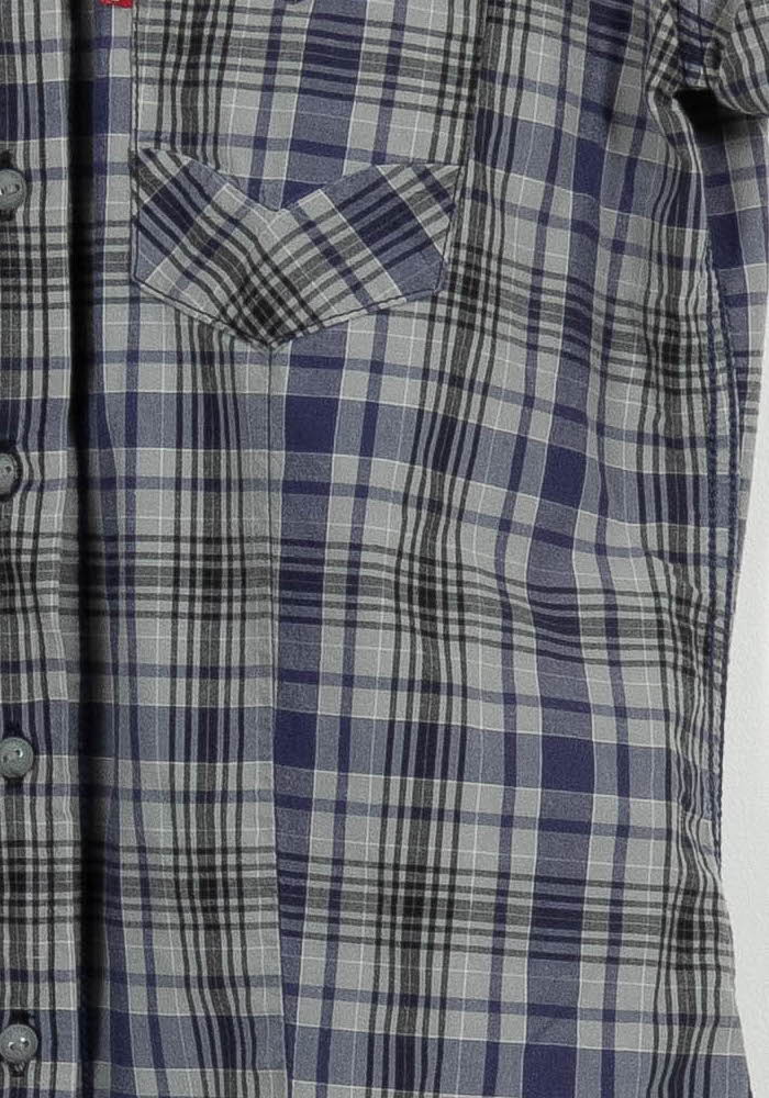 Chemise à Carreaux Bleue et Grise - Taille S/36 de la marque Levi's | PARAD83038 - Vendu par Paradigme - Image 3