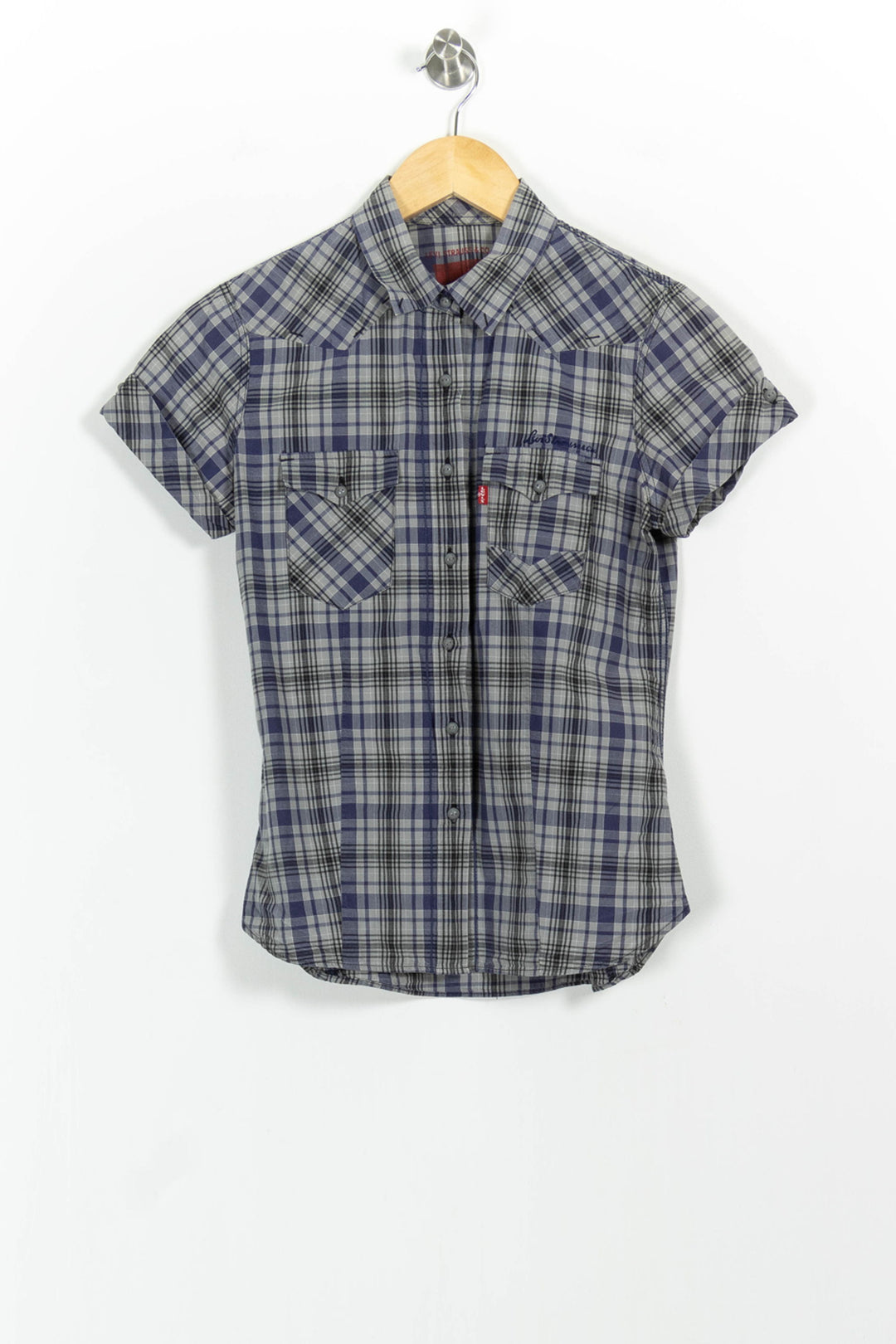 Chemise à Carreaux Bleue et Grise - Taille S/36 de la marque Levi's | PARAD83038 - Vendu par Paradigme - Image 2
