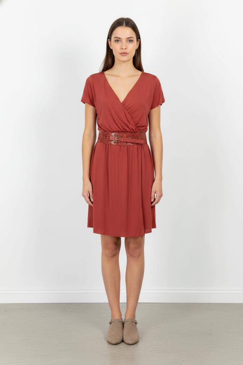 Robe Cache-Cœur Rouge - Taille L/40 de la marque Liu Jo | PARAD83054 - Vendu par Paradigme - Image 1