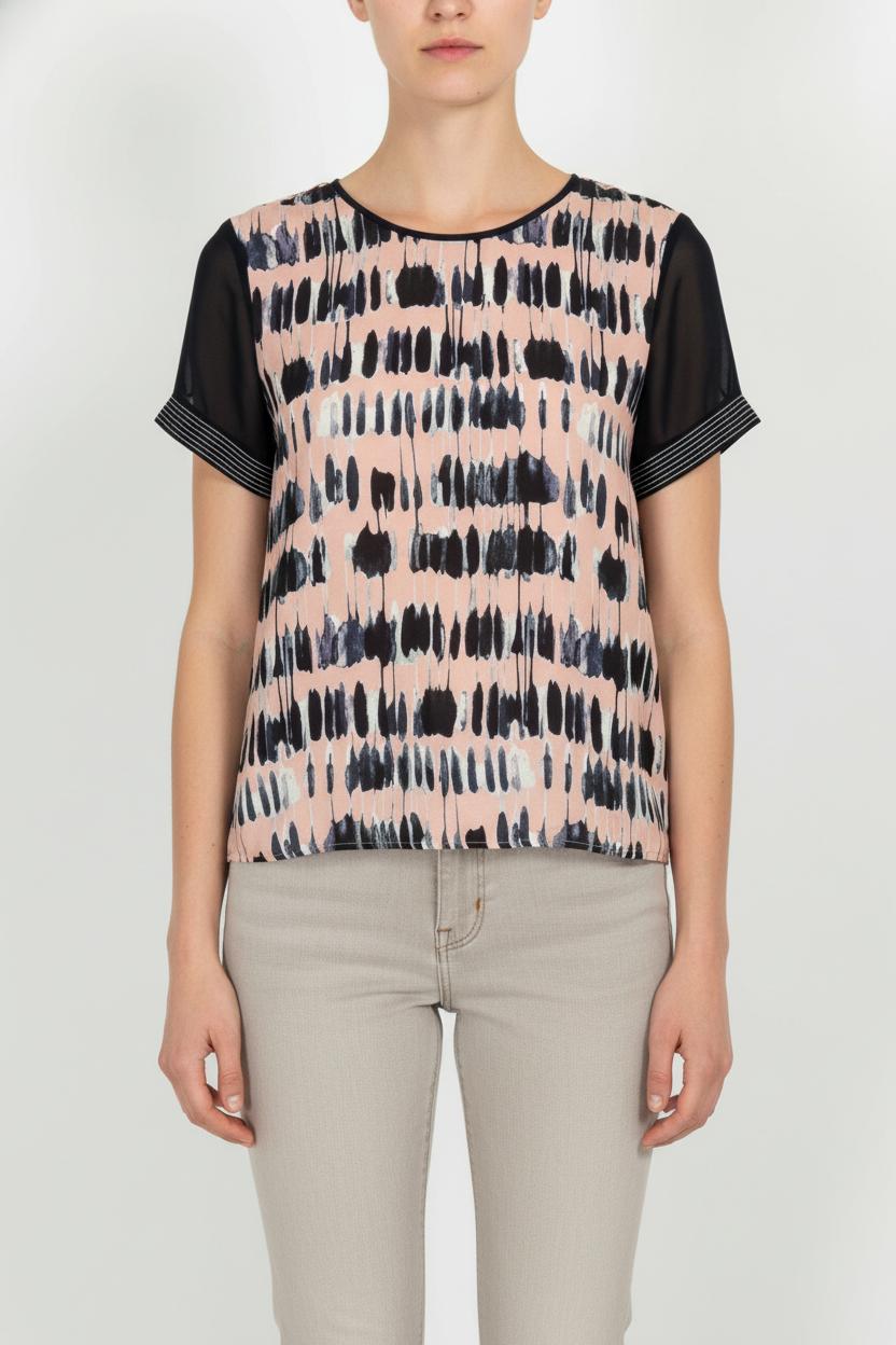 Blouse Rose et Noire - Taille S/36 de la marque One Step | PARAD83060 - Vendu par Paradigme - Image 1