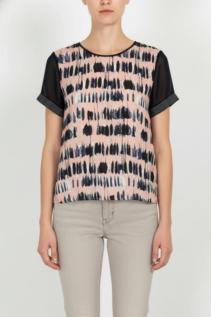 Blouse Rose et Noire - Taille S/36 de la marque One Step | PARAD83060 - Vendu par Paradigme - Image 1