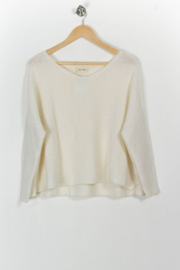 Pull Blanc - Taille S/36 de la marque American Vintage | PARAD83071 - Vendu par Paradigme - Image 2