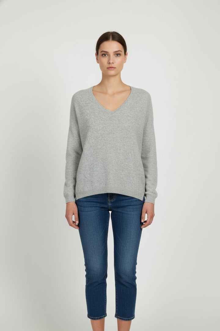 Pull Col V Gris - Taille S/36 de la marque Absolut Cashmere | PARAD83072 - Vendu par Paradigme - Image 1